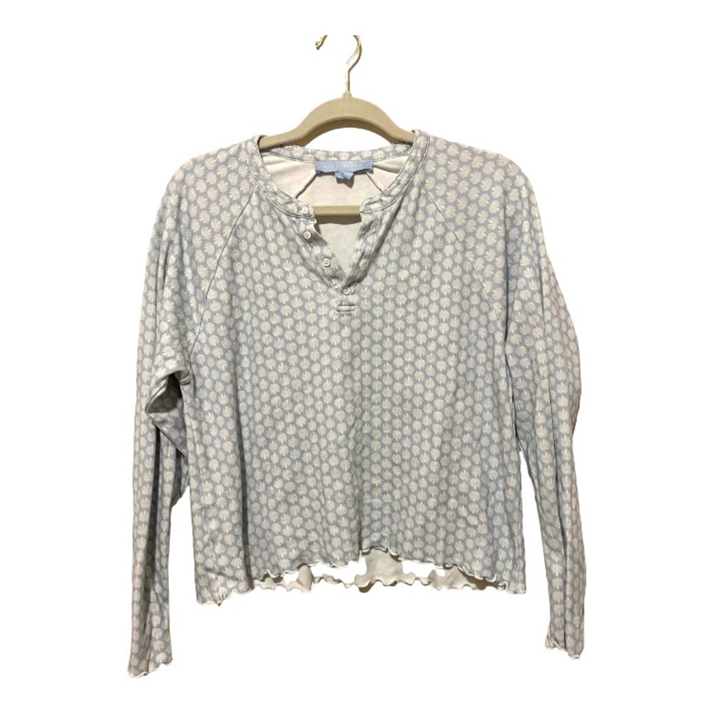 Hill House Blue and White Scalloped Blouse medium